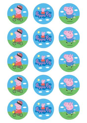 Peppa Pig Edible Cupcake Images - Click Image to Close